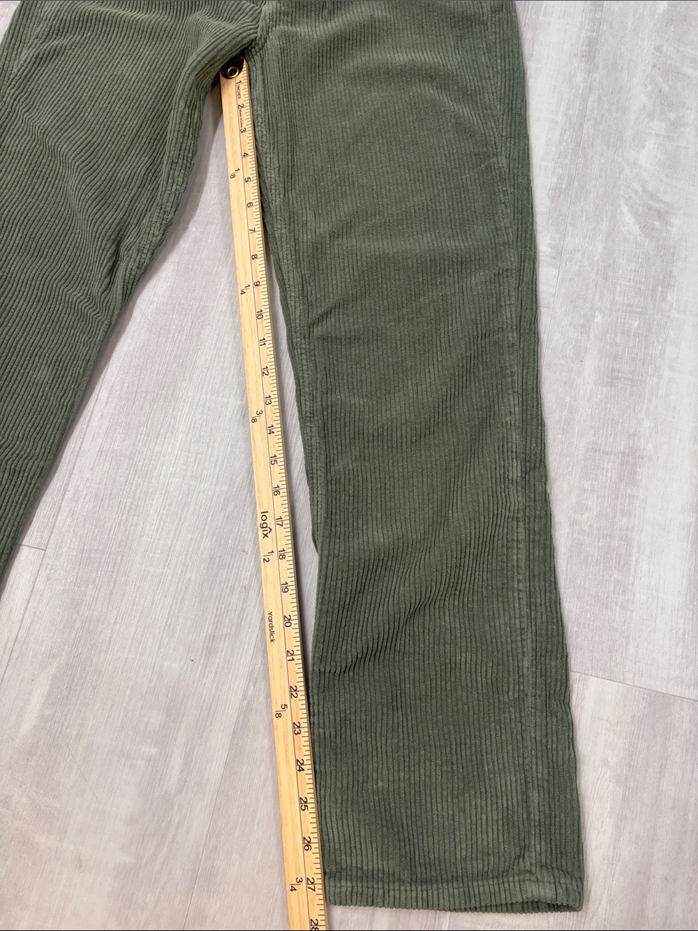 Reformation Jeans Cynthia Button Fly High Rise Olive Green Corduroy Straight Leg - Picture 4 of 8